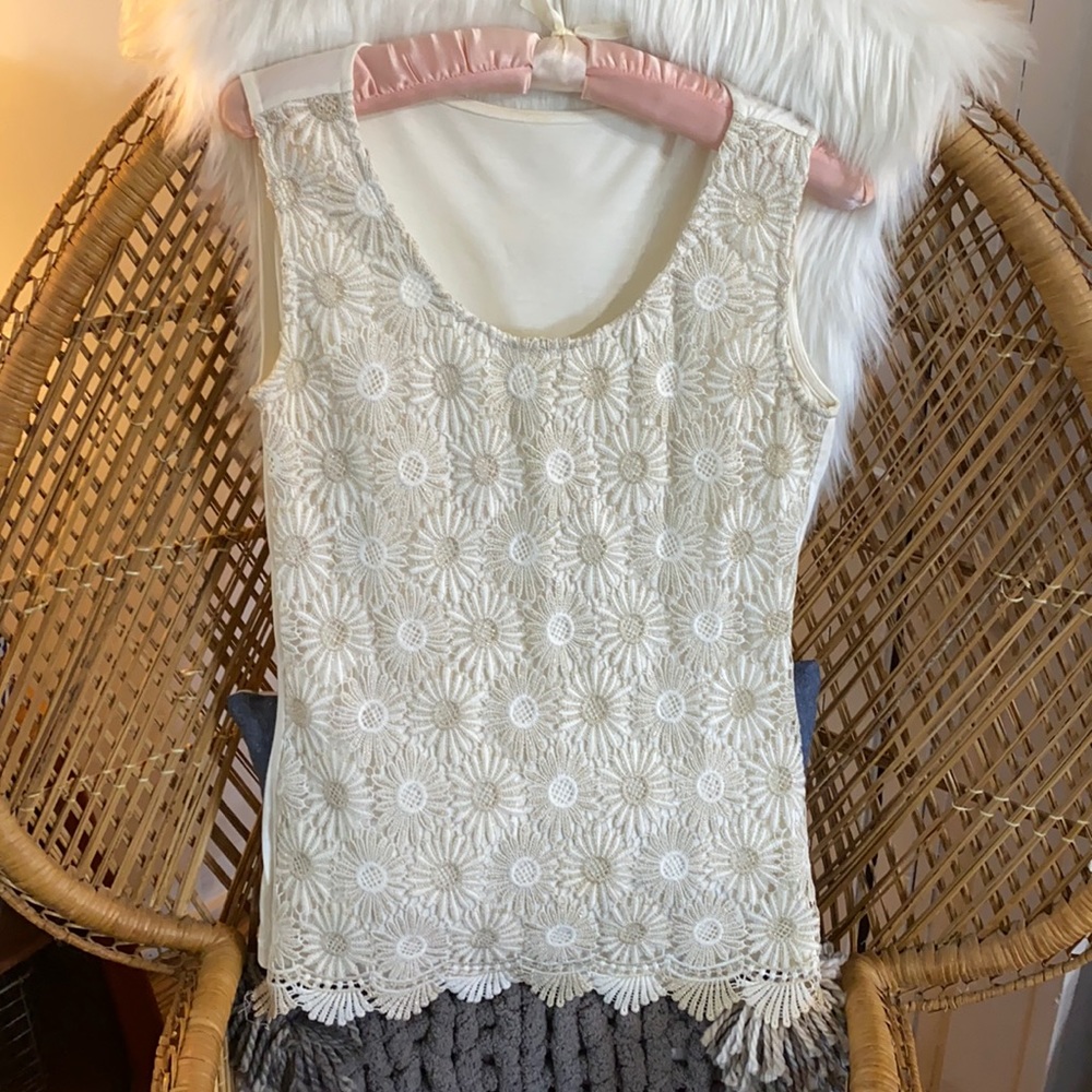 Gold and cream tank.